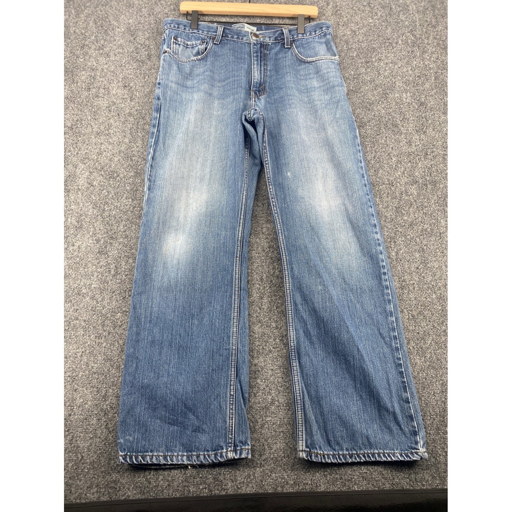 Signature Levi Strauss Bootcut Jeans Mens 32x30 Blue Medium Wash Denim Cotton